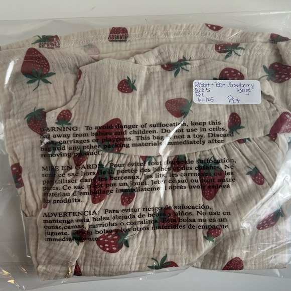 Beautiful Organic Rabbit+Bear Strawberry Dress - Picture 8 of 10